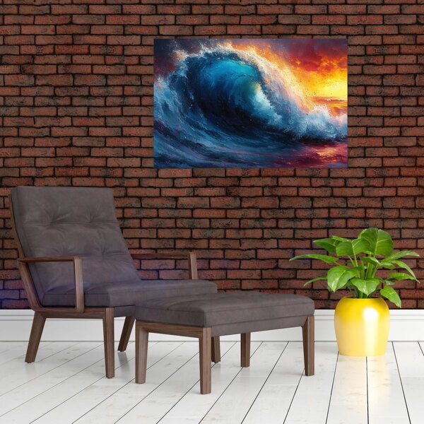 Kép - Hullám a naplementében (90x60 cm)