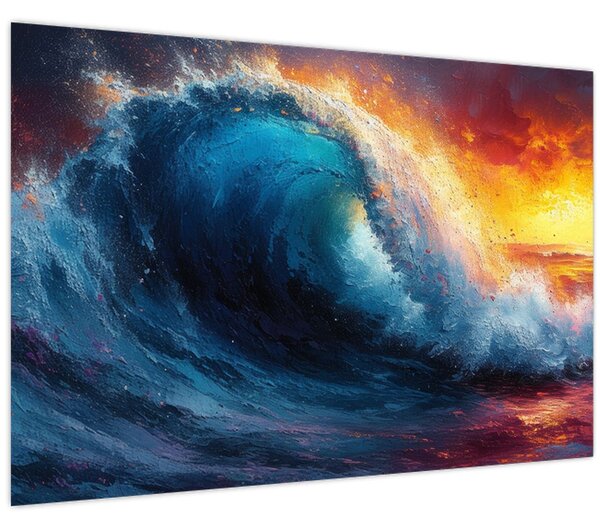 Kép - Hullám a naplementében (90x60 cm)