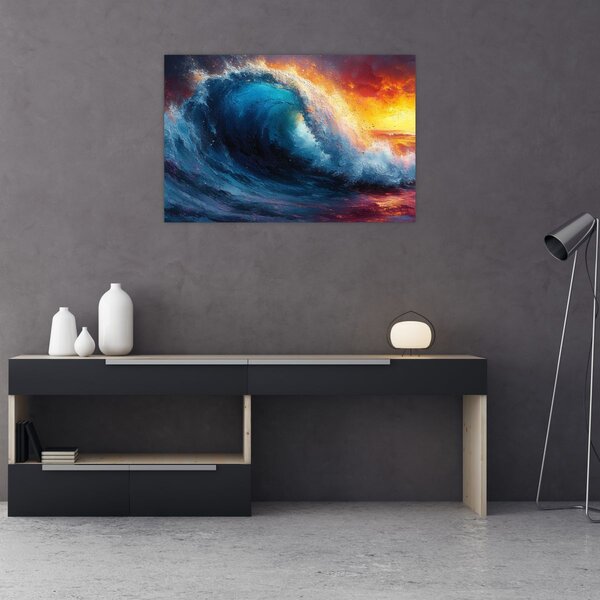 Kép - Hullám a naplementében (90x60 cm)