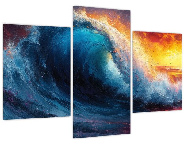 Kép - Hullám a naplementében (90x60 cm)