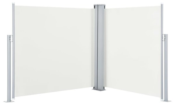 Krémszínű behúzható oldalsó napellenző 120 x 600 cm