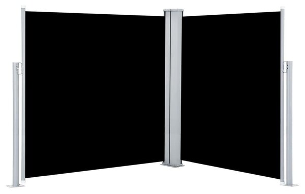 Fekete behúzható oldalsó napellenző 140 x 600 cm