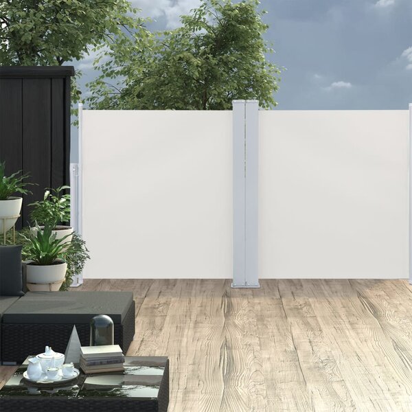 Krémszínű behúzható oldalsó napellenző 120 x 600 cm