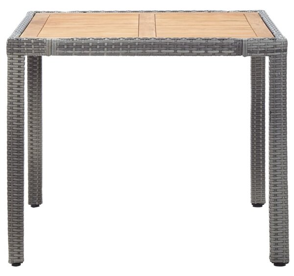 5 részes szürke polyrattan kerti étkezőgarnitúra párnákkal