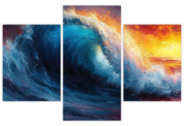 Kép - Hullám a naplementében (90x60 cm)