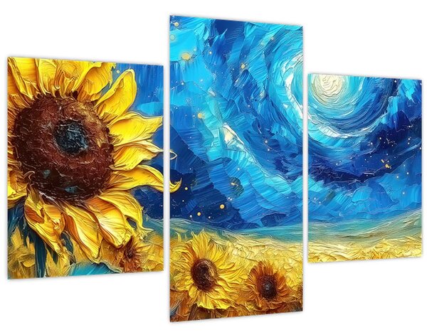 Kép - Festés napraforgó (90x60 cm)