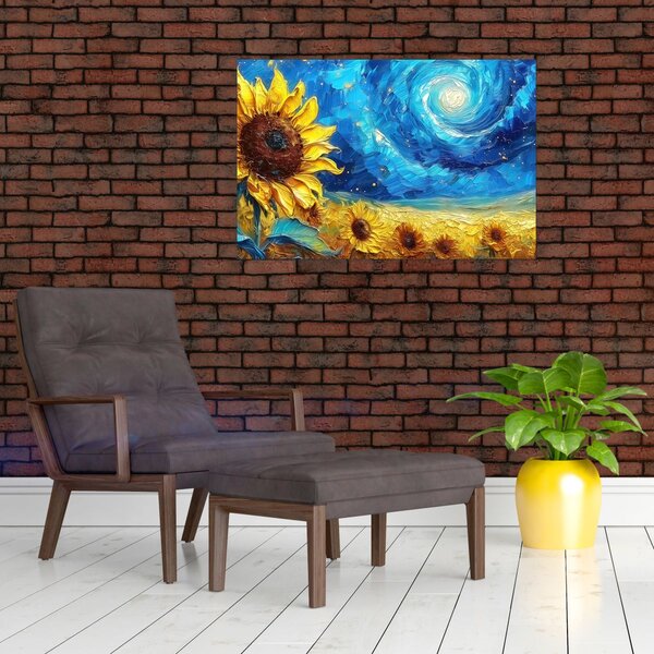 Kép - Festés napraforgó (90x60 cm)