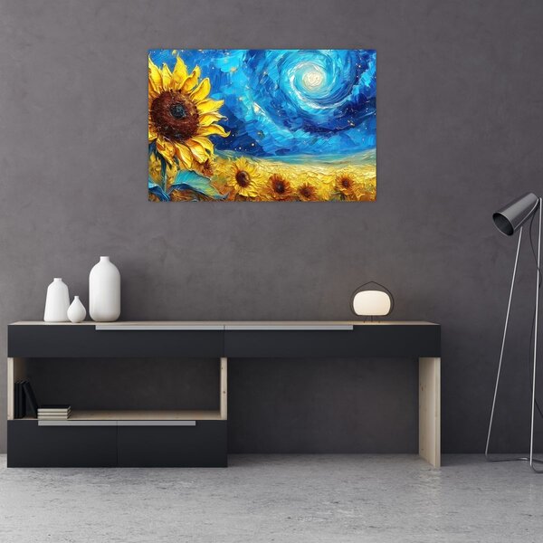 Kép - Festés napraforgó (90x60 cm)