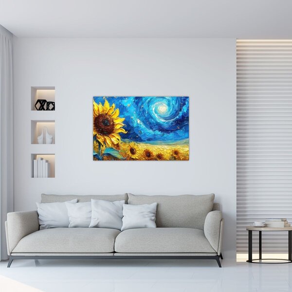 Kép - Festés napraforgó (90x60 cm)