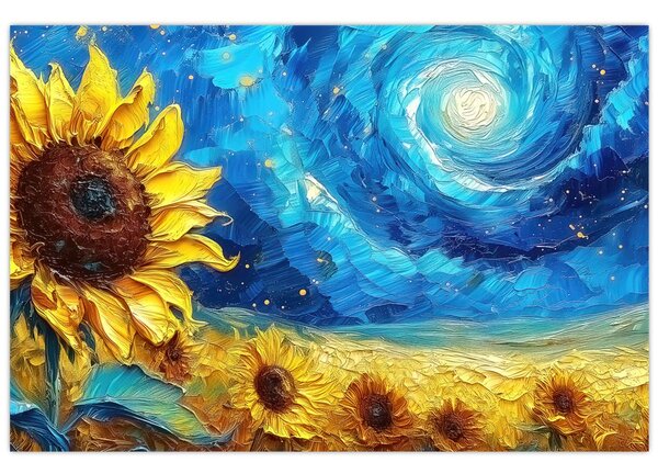 Kép - Festés napraforgó (90x60 cm)