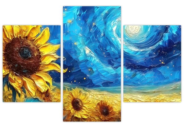 Kép - Festés napraforgó (90x60 cm)