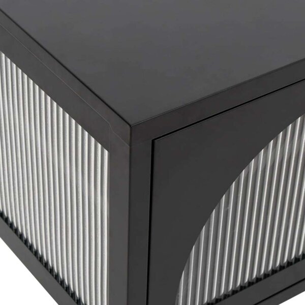 VidaXL Modern TV-szekrény - Fekete Acél és Üveg - 105x35x50 cm