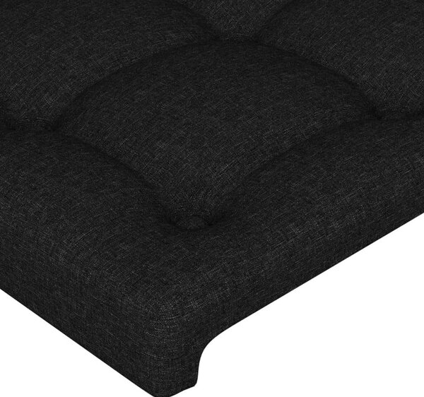VidaXL fekete szövet LED-es fejtámla 144x5x118/128 cm