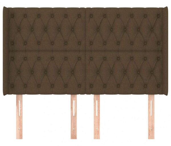 VidaXL Fejtámla - Szövet - Sötétbarna - 163x16x118/128cm