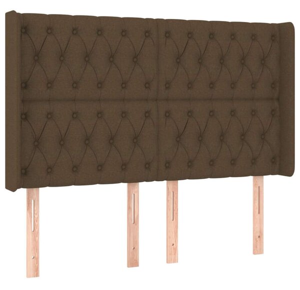 VidaXL Fejtámla - Szövet - Sötétbarna - 163x16x118/128cm