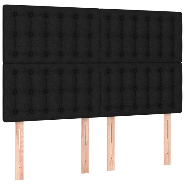 VidaXL fekete szövet LED-es fejtámla 144x5x118/128 cm