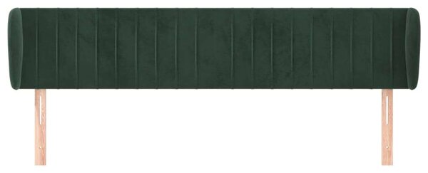 VidaXL sötétzöld bársony fejtámla szárnyakkal 183x23x78/88 cm