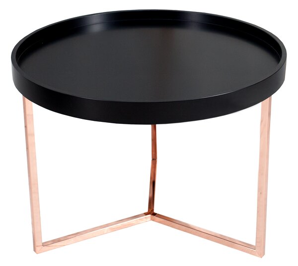 Dohányzóasztal MODUL 60 cm - fekete, réz