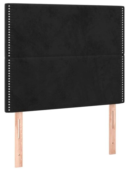 VidaXL fekete bársony rugós és LED-es ágy matraccal 120x200 cm