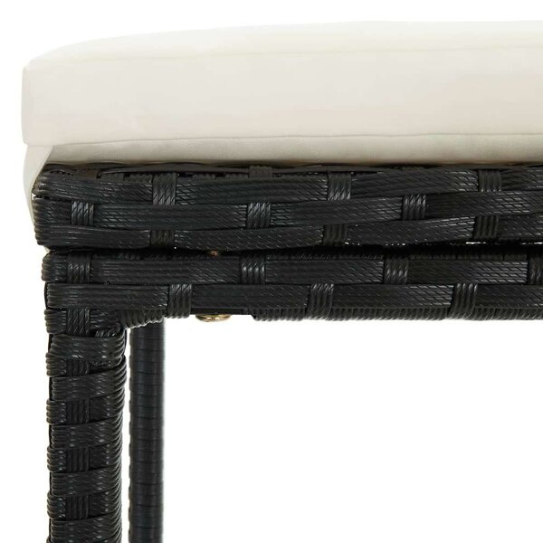 VidaXL Kerti Bárszett - 7 részes - Fekete Polyrattan