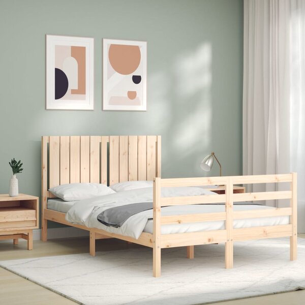 Tömör fa ágykeret fejtámlával 120 x 200 cm