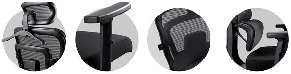 Sofotel Nicea micro-hálós ergonomikus Irodai szék - Fekete