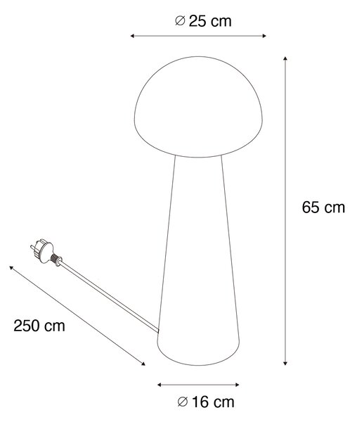 Kültéri állólámpa fekete 65 cm - Mushroom