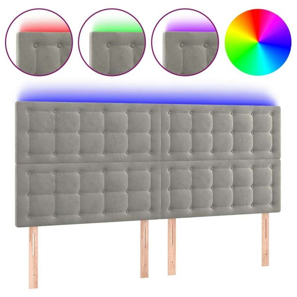 Bársony Ágyfejtámla LED-del - 200cm