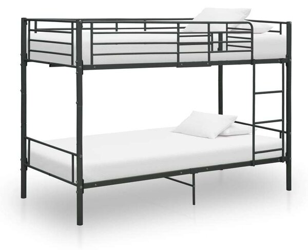 VidaXL Fém Emeletes Ágy - 90x200 cm - Fekete
