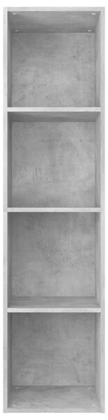 Betonszürke szerelt fa könyv-/TV-szekrény 36 x 30 x 143 cm