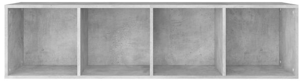 Betonszürke szerelt fa könyv-/TV-szekrény 36 x 30 x 143 cm