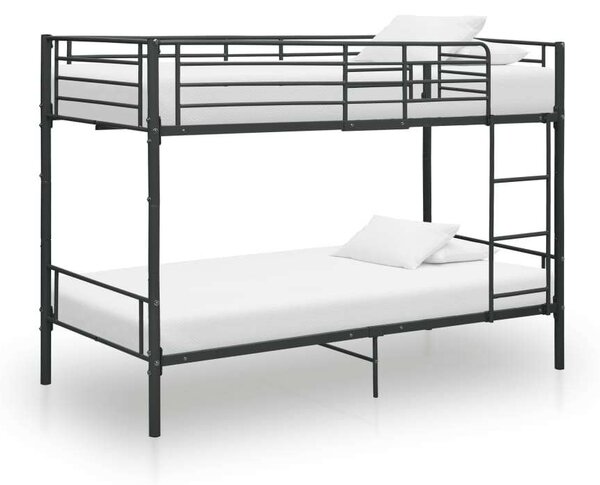 VidaXL Fém Emeletes Ágy - 90x200 cm - Fekete