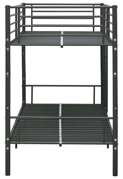 VidaXL Fém Emeletes Ágy - 90x200 cm - Fekete