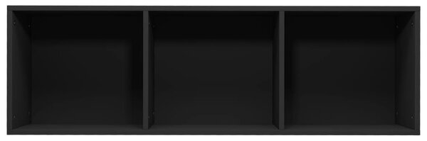 Fekete forgácslap könyv-/TV-szekrény 36 x 30 x 114 cm