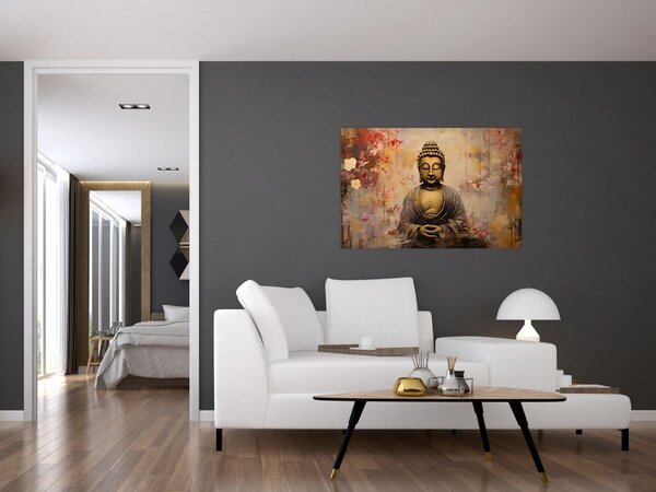 Kép - Buddha, festészet (90x60 cm)