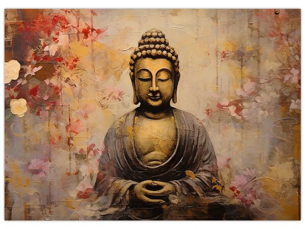 Kép - Buddha, festészet (70x50 cm)