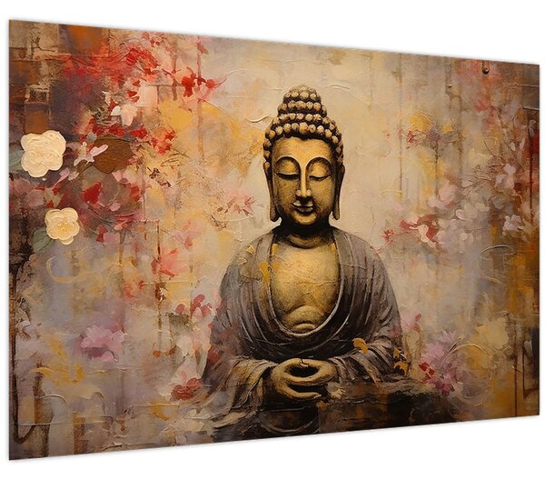 Kép - Buddha, festészet (90x60 cm)