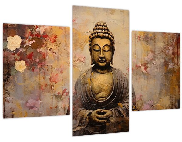 Kép - Buddha, festészet (90x60 cm)