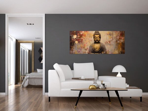Kép - Buddha, festészet (120x50 cm)