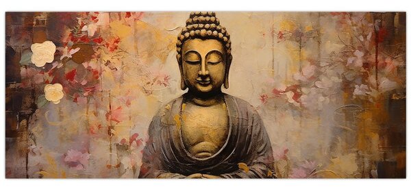 Kép - Buddha, festészet (120x50 cm)