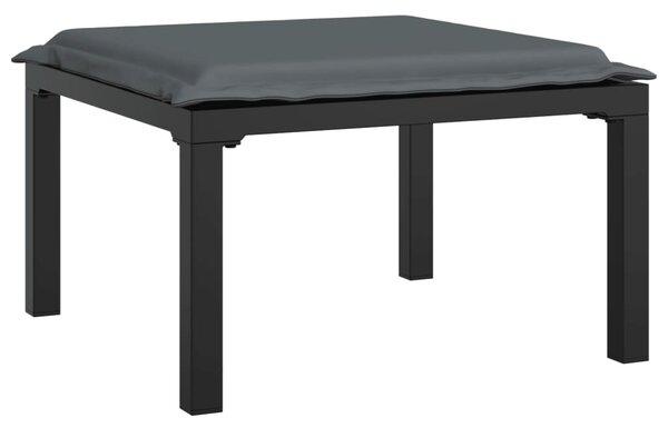 4 részes fekete és szürke polyrattan kerti ülőgarnitúra