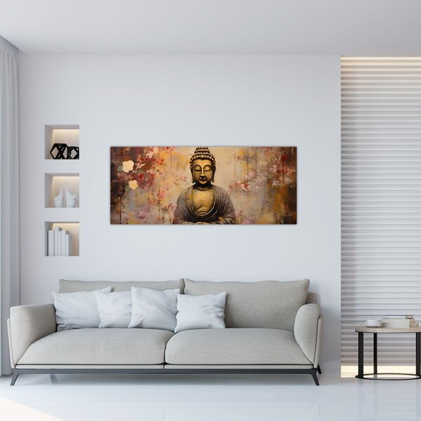 Kép - Buddha, festészet (120x50 cm)