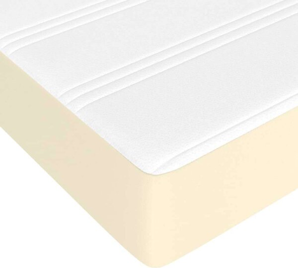 VidaXL krémszínű műbőr rugós ágy matraccal 90 x 200 cm