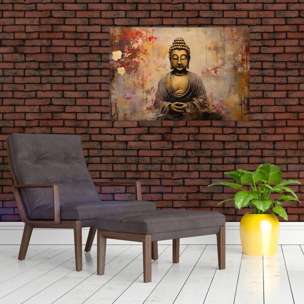 Kép - Buddha, festészet (90x60 cm)
