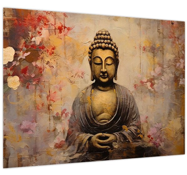 Kép - Buddha, festészet (70x50 cm)