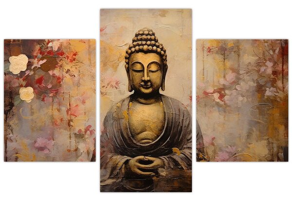 Kép - Buddha, festészet (90x60 cm)