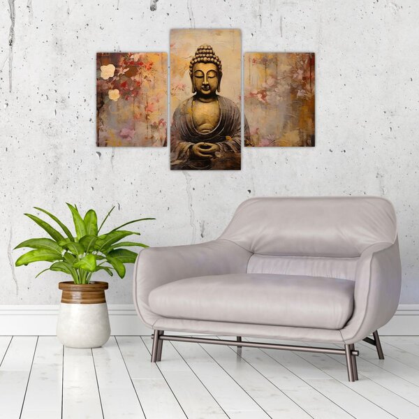 Kép - Buddha, festészet (90x60 cm)