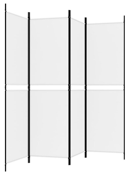 4 paneles fehér szövet térelválasztó 200x180 cm