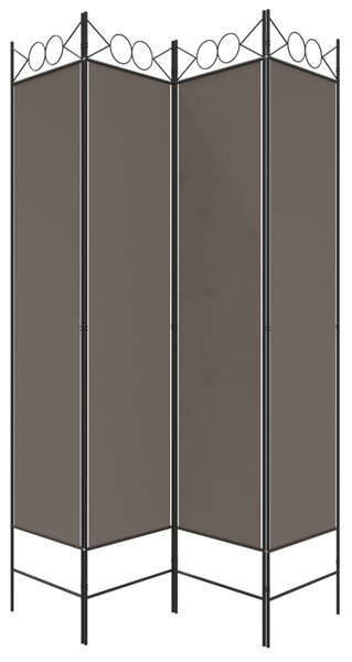 4 paneles antracitszürke szövet térelválasztó 160 x 200 cm