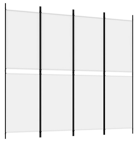 4 paneles fehér szövet térelválasztó 200x180 cm